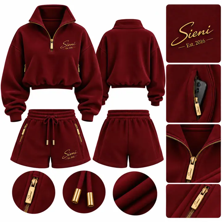 Half-Zip Crop Set